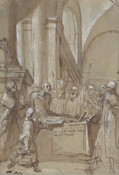 Raymond Diocrès puhumassa hautajaisissaan Kölnin Pyhän Brunon elämästä, 1628-29. tekijältä Daniele Crespi