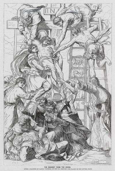 Laskeutuminen ristiltä (kaiverrus) tekijältä Daniele da Volterra (1509 66) (after)