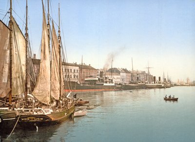 Näkymä Havnegadelle, Kööpenhamina, pubi. 1900 tekijältä Danish Photographer