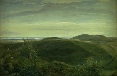 Jyllannin rannikko nähtynä Mølleknap Hillsistä Funenista. Opiskelu tekijältä Dankvart Dreyer