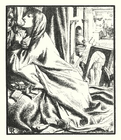 Mariana etelässä (kaiverrus) tekijältä Dante Gabriel (after) Rossetti