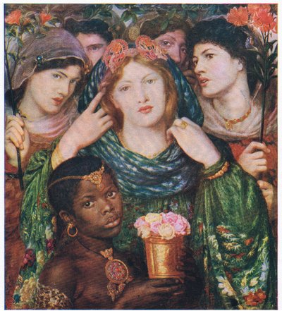 The Beloved, kuvitus My Magazinesta (Arthur Mee), n. 1920-30 (värilitho) tekijältä Dante Gabriel (after) Rossetti
