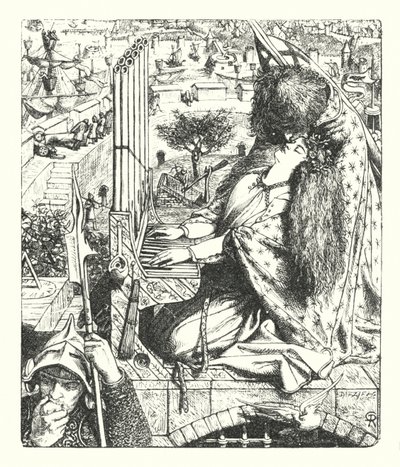 Taiteen palatsi (kaiverrus) tekijältä Dante Gabriel (after) Rossetti