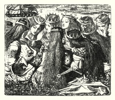 Taiteen palatsi (kaiverrus) tekijältä Dante Gabriel (after) Rossetti