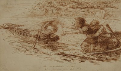 Venemiehet ja sireeni, n. 1853 (kynä ja muste paperille) tekijältä Dante Gabriel Charles Rossetti