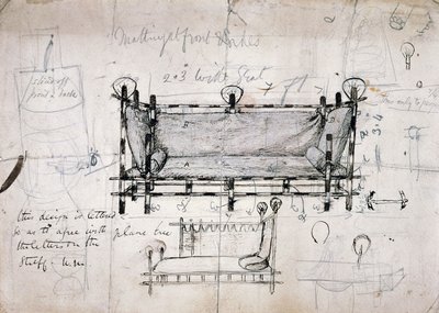 Suunnittelu sohvalle tekijältä Dante Gabriel Charles Rossetti