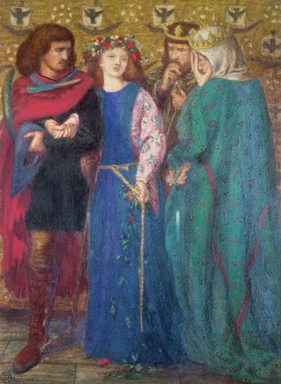 Horatio löytää Ophelian hulluuden tekijältä Dante Gabriel Charles Rossetti