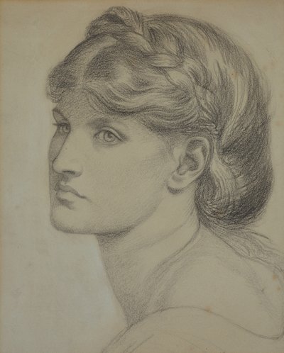 Alexa Wildingin muotokuva, The Bower Meadow -tutkimus tekijältä Dante Gabriel Charles Rossetti