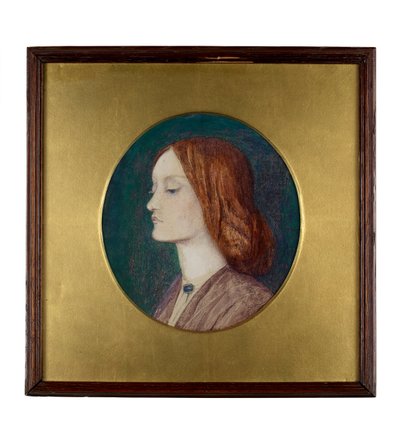 Muotokuva Elizabeth Siddalista vasemmalle päin tekijältä Dante Gabriel Charles Rossetti