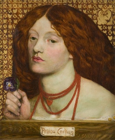 Sydänten kuningatar (Sydänkuningatar) (Reine de coeur) - Dante Gabriel Rossetti (1828-1882). Öljy kankaalle tekijältä Dante Gabriel Charles Rossetti