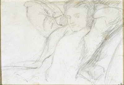 Tutkimus istuvasta naisesta, 1860 (grafiitti paperille) tekijältä Dante Gabriel Charles Rossetti