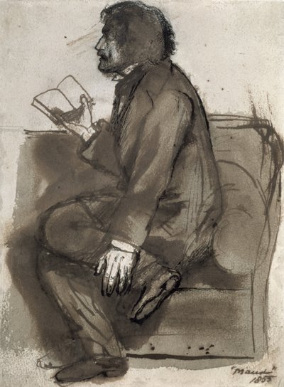 Tennyson lukee "Maud", 1855 tekijältä Dante Gabriel Charles Rossetti