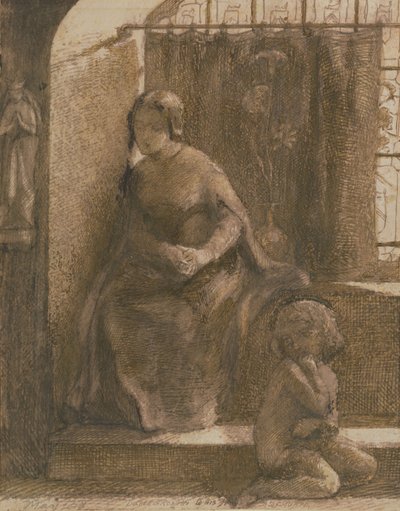 Aurinko voi paistaa A We Be Cold, 1848 (kynä ja ruskea muste paperille) tekijältä Dante Gabriel Charles Rossetti