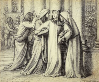 Neitsyt Mariaa lohdutetaan, 1891 tekijältä Dante Gabriel Charles Rossetti