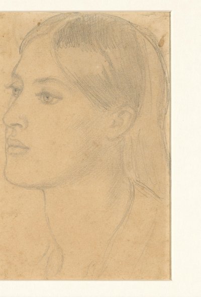 naisen pää tekijältä Dante Gabriel Rossetti (attributed to)