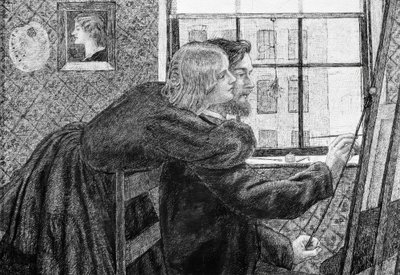 Fanny Cornforth ja G.P.Boyce tekijältä Dante Gabriel Charles Rossetti