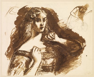 Puolipitkä luonnos nuoresta naisesta tekijältä Dante Gabriel Rossetti
