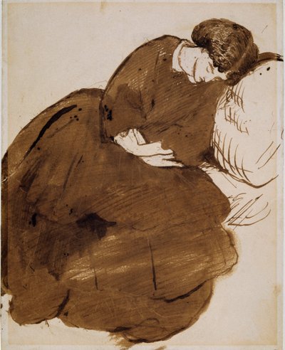 Muotokuva Jane Morrisista nukkumassa sohvalla tekijältä Dante Gabriel Rossetti