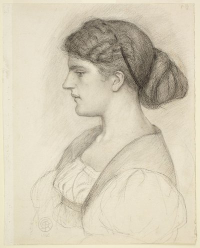 Fanny Cornforthin rintakuva sivuprofiilissa tekijältä Dante Gabriel Rossetti