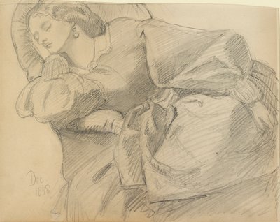 Ruth Herbert unessa, 1858 tekijältä Dante Gabriel Rossetti