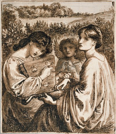 Tutkimus Bower Meadowille, 1800-luvun loppu tekijältä Dante Gabriel Rossetti