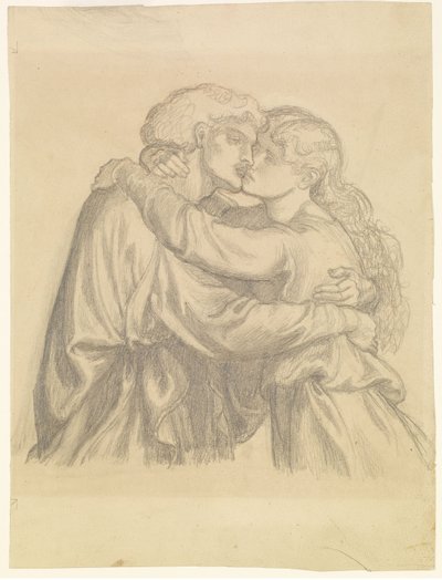 Siunattu Damozel - Tutkimus kahdesta rakastavasta, jotka syleilevät toisiaan. tekijältä Dante Gabriel Rossetti