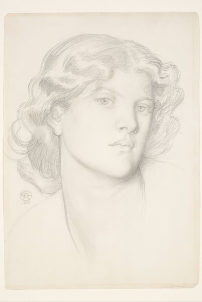 The Blue Bower - Naisen pään tutkimus tekijältä Dante Gabriel Rossetti