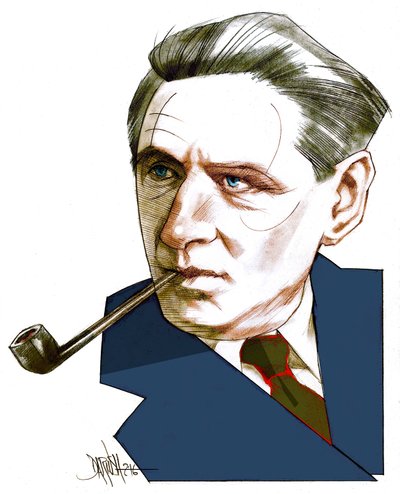 Broch Hermann, 2016 (digitaalinen värikynäpiirustus) tekijältä Dariush Radpour