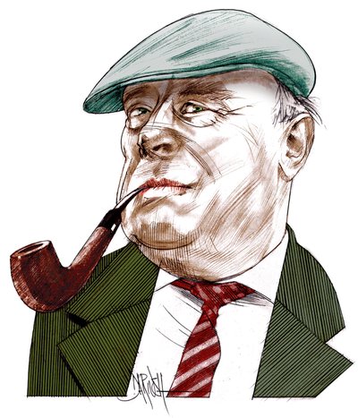 Ernst Von Salamon, 2021 (digitaalinen värikynäpiirustus) tekijältä Dariush Radpour
