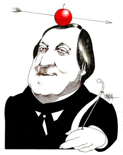 Gioachino Rossini, 2024 (digitaalinen värikynäpiirros) tekijältä Dariush Radpour