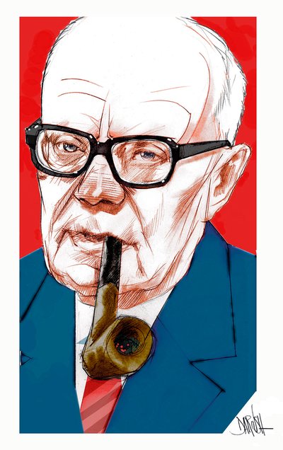 Sandro Pertini, 2022 (digitaalinen värikynäpiirros) tekijältä Dariush Radpour