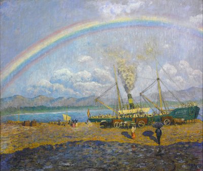 Kaatosade. Santoña Bay. Sadekuuro. Santoñan lahti tekijältä Darío de Regoyos