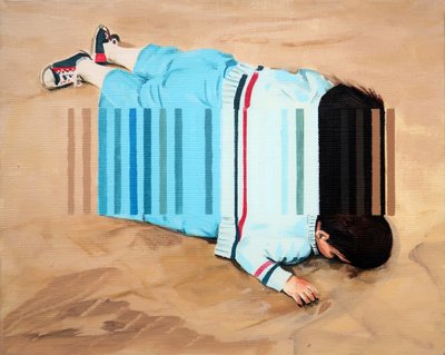 Rannalla, 2019 (akryyli kankaalle) tekijältä Darren Coffield