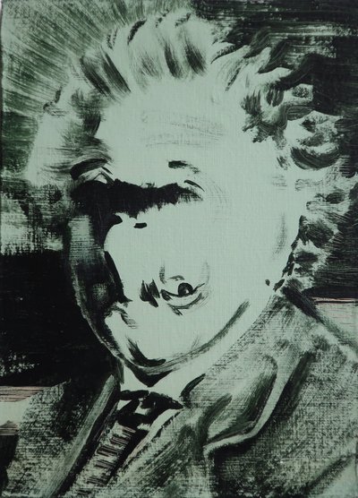 Einstein, 2013 (akryyli taululle) tekijältä Darren Coffield