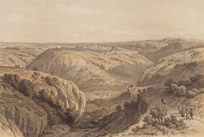 Jerusalem etelästä (väri litho) tekijältä David (after) Roberts