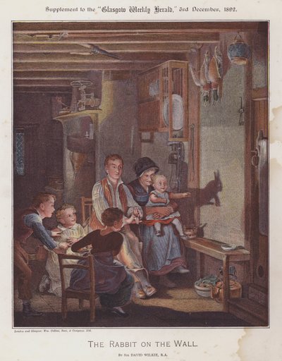 Kani seinällä (väri litho) tekijältä David (after) Wilkie