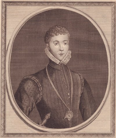 Henry Stuartin muotokuva, Lord Darnley (1545-1567), Skotlannin kuningas puoliso, John Goldarin (1729-1795) kuparikaiverrus Lucas de Heeren maalauksesta tekijältä John Ward Dunsmore