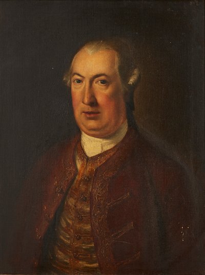 Puolipitkä muotokuva herrasmiehestä brodeeratussa takissa ja liivissä (öljy kankaalle) tekijältä David (follower of) Martin