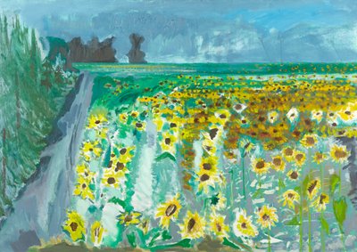 Auringonkukat ja Mistral, 2002 (öljy kankaalle) tekijältä David Alan Redpath Michie