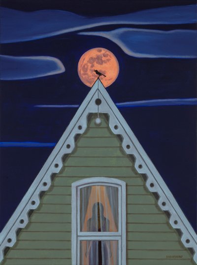 Yölintu, 2024 (öljy kankaalle) tekijältä David Arsenault