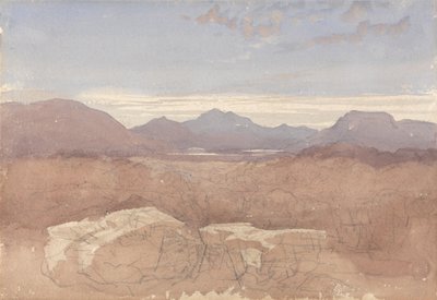 Vuoristomaisema, Pohjois-Wales tekijältä David Cox