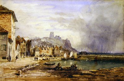 Folkestone (akvarelli paperille) tekijältä David Cox