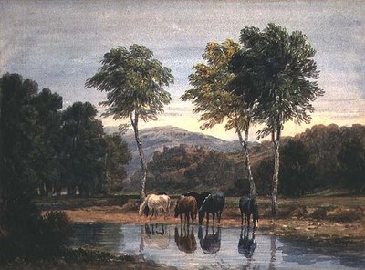 Goodrich Castle (watercolor sa papel)finn tekijältä David Cox