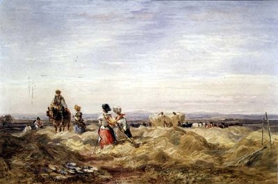 Heinäpellolla (akvarelli) tekijältä David Cox