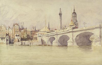 London Bridge, 1831 (wc, vartaloväri grafiitin päällä paperilla) tekijältä David Cox
