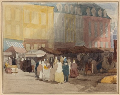 Ranskalainen torikuvio, mahdollisesti Boulogne tekijältä David Cox the elder
