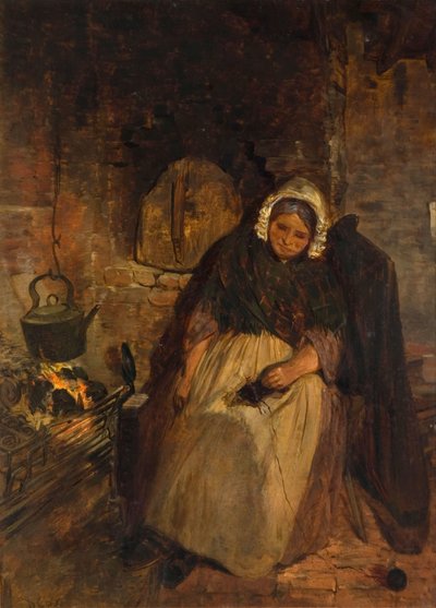 Vanha nainen unessa, 1859. tekijältä David Cox the elder
