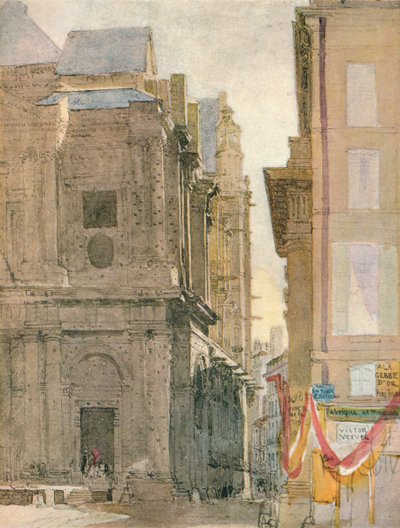 Pyhän Eustachen kirkko, Pariisi, 1829 tekijältä David Cox the elder