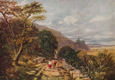 Maaseutupolku, joka johtaa Harlechin linnaan, 1800-luku, 1938 tekijältä David Cox the elder