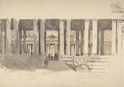 Greenwich Hospital recto, Study of a Building verso, n. 1831. tekijältä David Cox the elder
